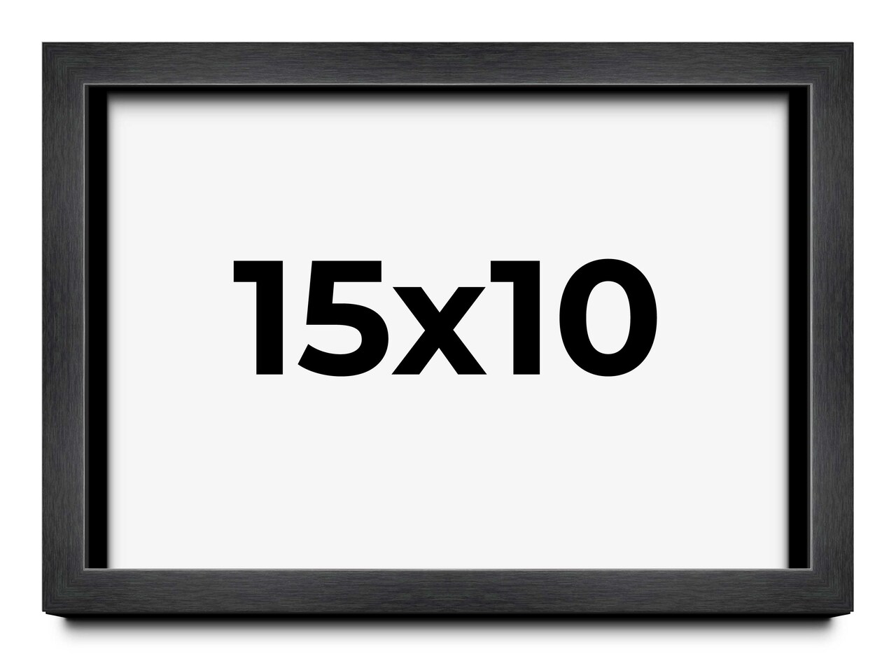 Photo Size Shadow Box 3/4" Depth Grey Picture Frame - UV Acrylic, Backing, Hanging Hardware